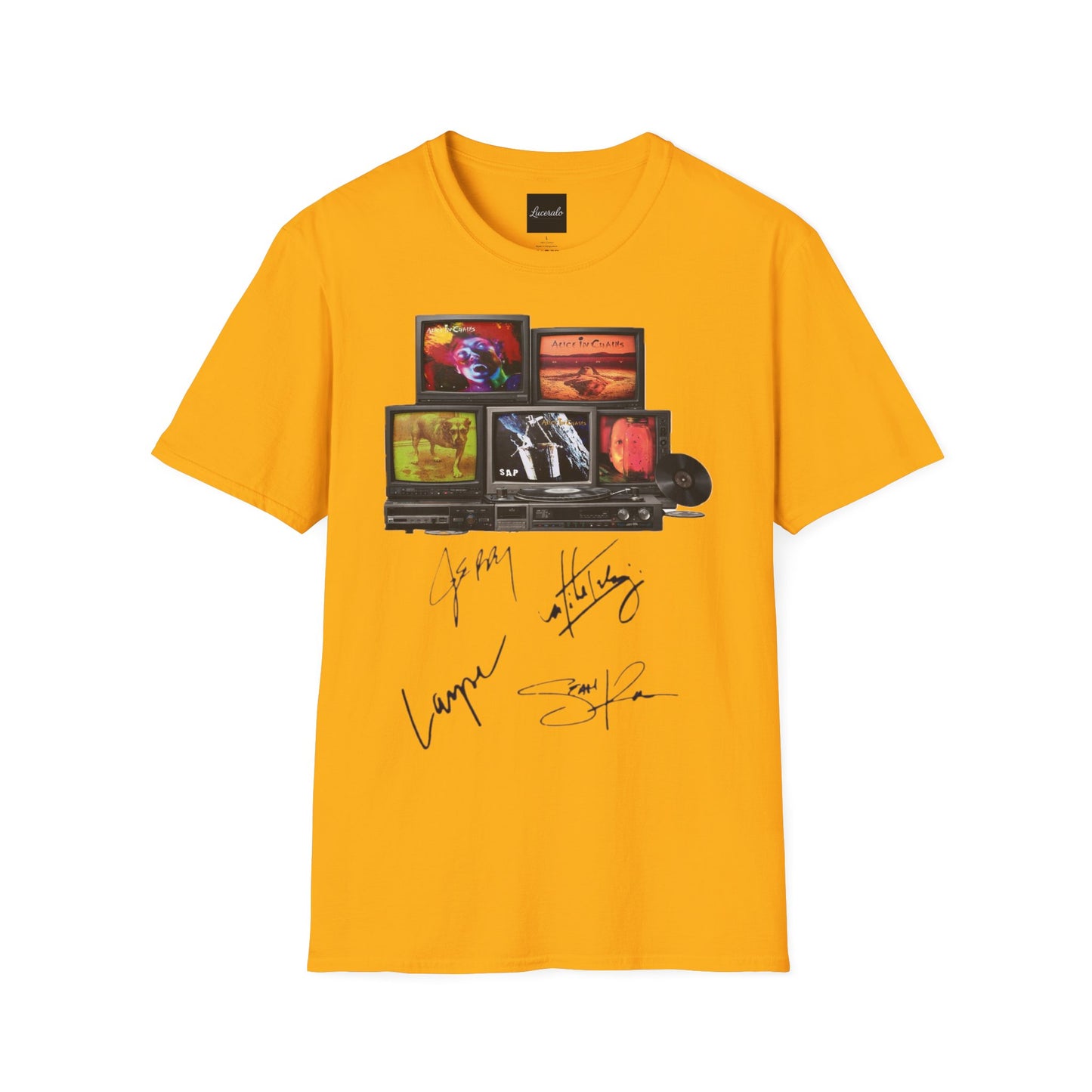 Alice in Chains Retro TV Stack Collage T-Shirt