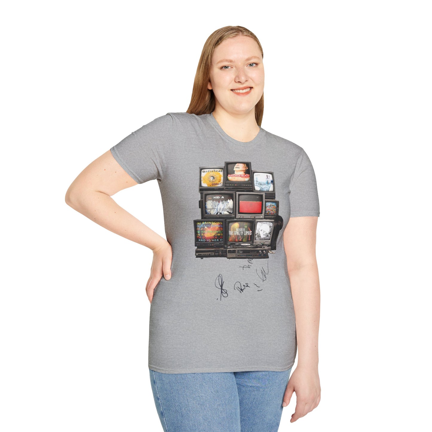 Radiohead Retro TV Stack Collage T-Shirt