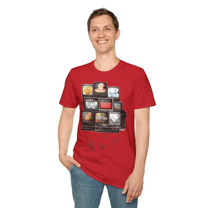 Radiohead Retro TV Stack Collage T-Shirt