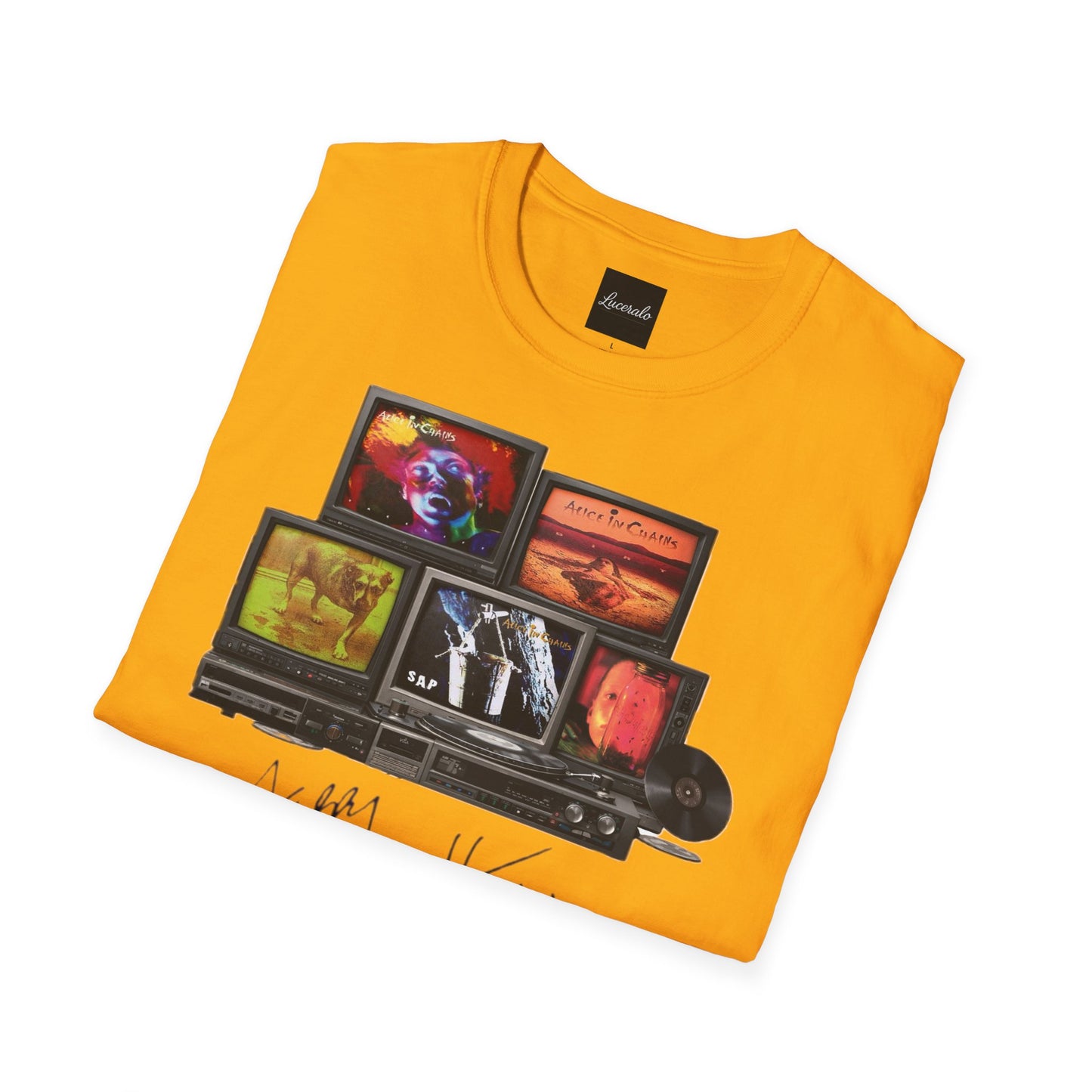 Alice in Chains Retro TV Stack Collage T-Shirt
