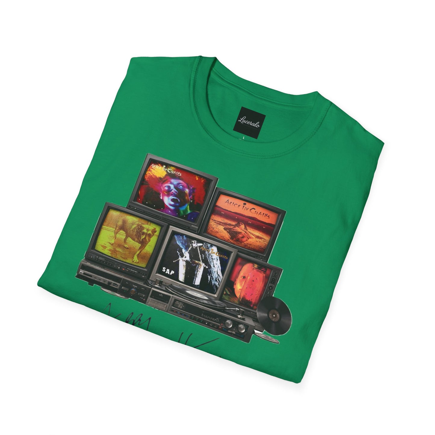 Alice in Chains Retro TV Stack Collage T-Shirt