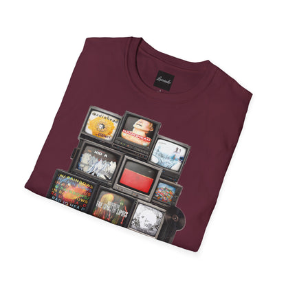 Radiohead Retro TV Stack Collage T-Shirt