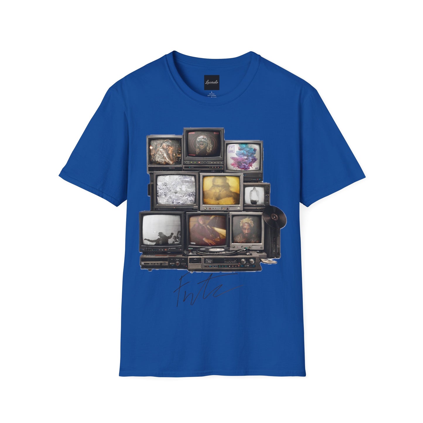 Future Retro TV Stack Collage T-Shirt