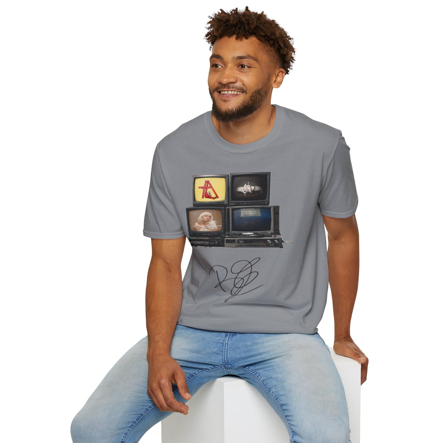 Alt Pop Retro TV Stack Collage T-Shirt