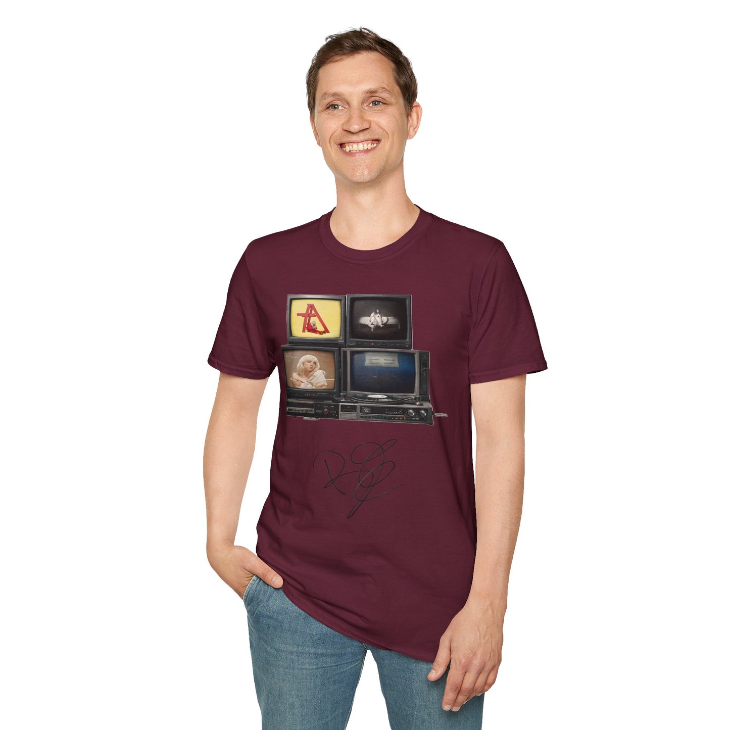 Alt Pop Retro TV Stack Collage T-Shirt