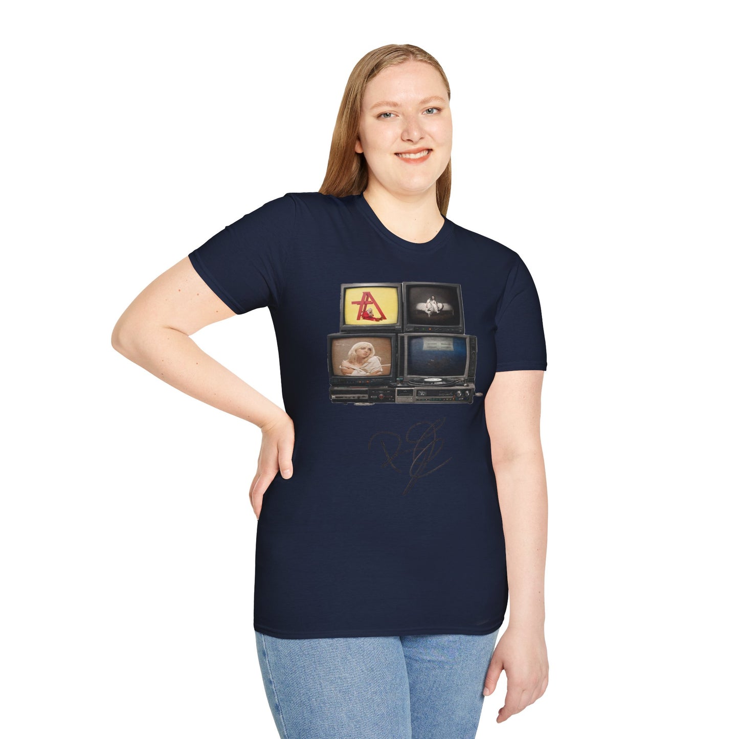 Alt Pop Retro TV Stack Collage T-Shirt