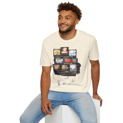 Radiohead Retro TV Stack Collage T-Shirt