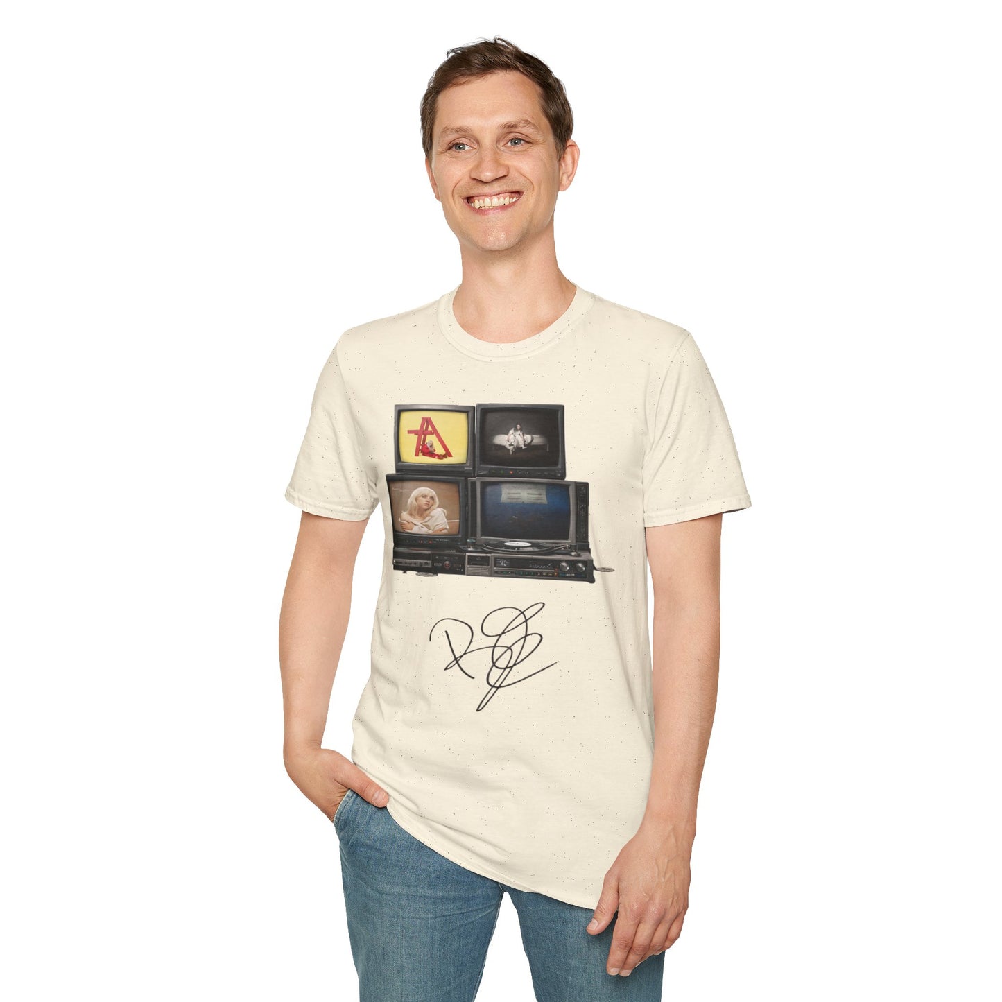 Alt Pop Retro TV Stack Collage T-Shirt