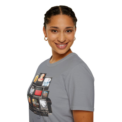 Radiohead Retro TV Stack Collage T-Shirt