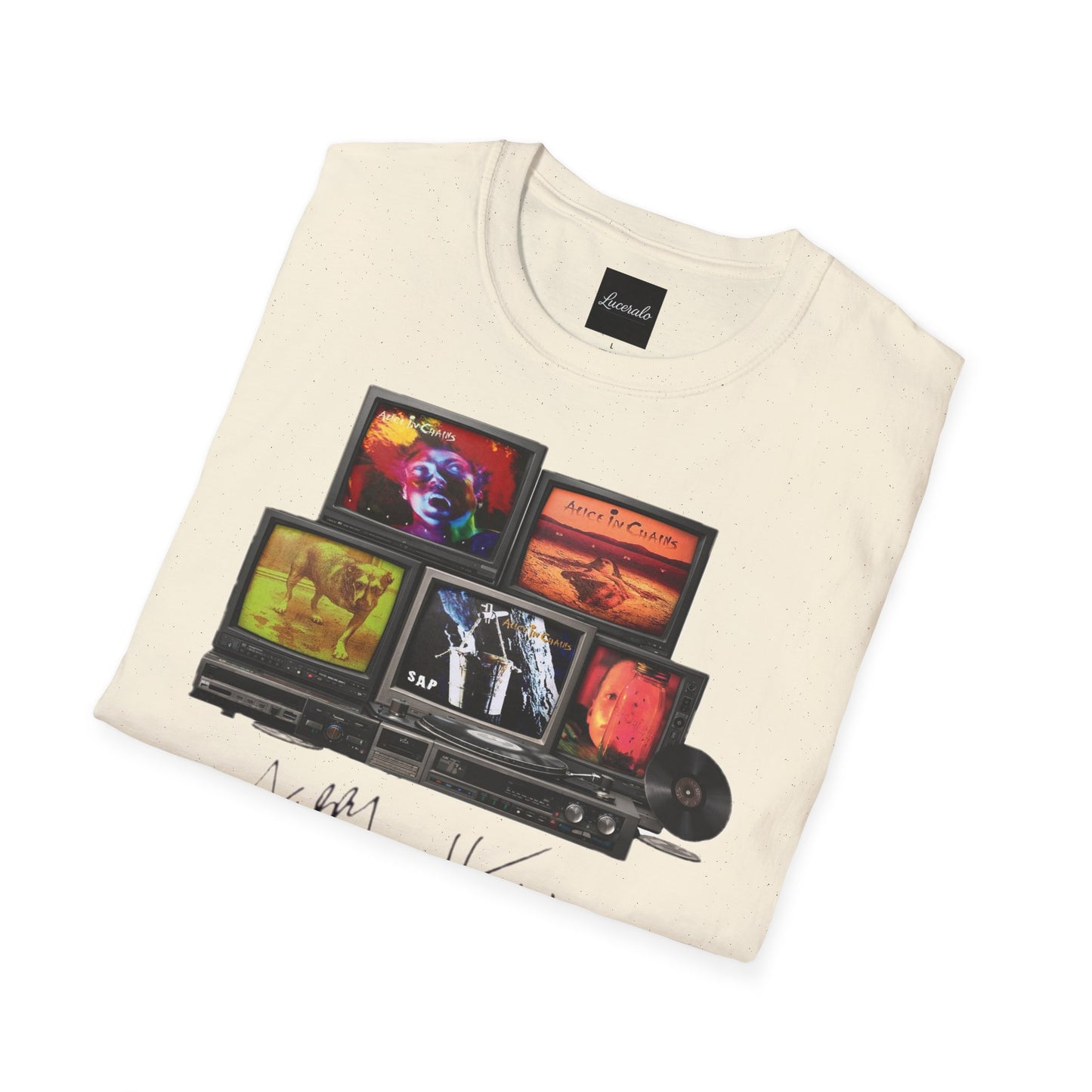 Alice in Chains Retro TV Stack Collage T-Shirt