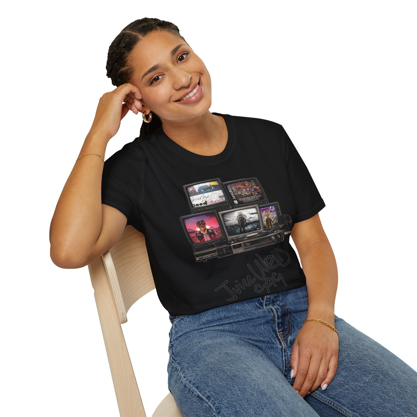 Juice Wrld Retro TV Stack Collage T-Shirt