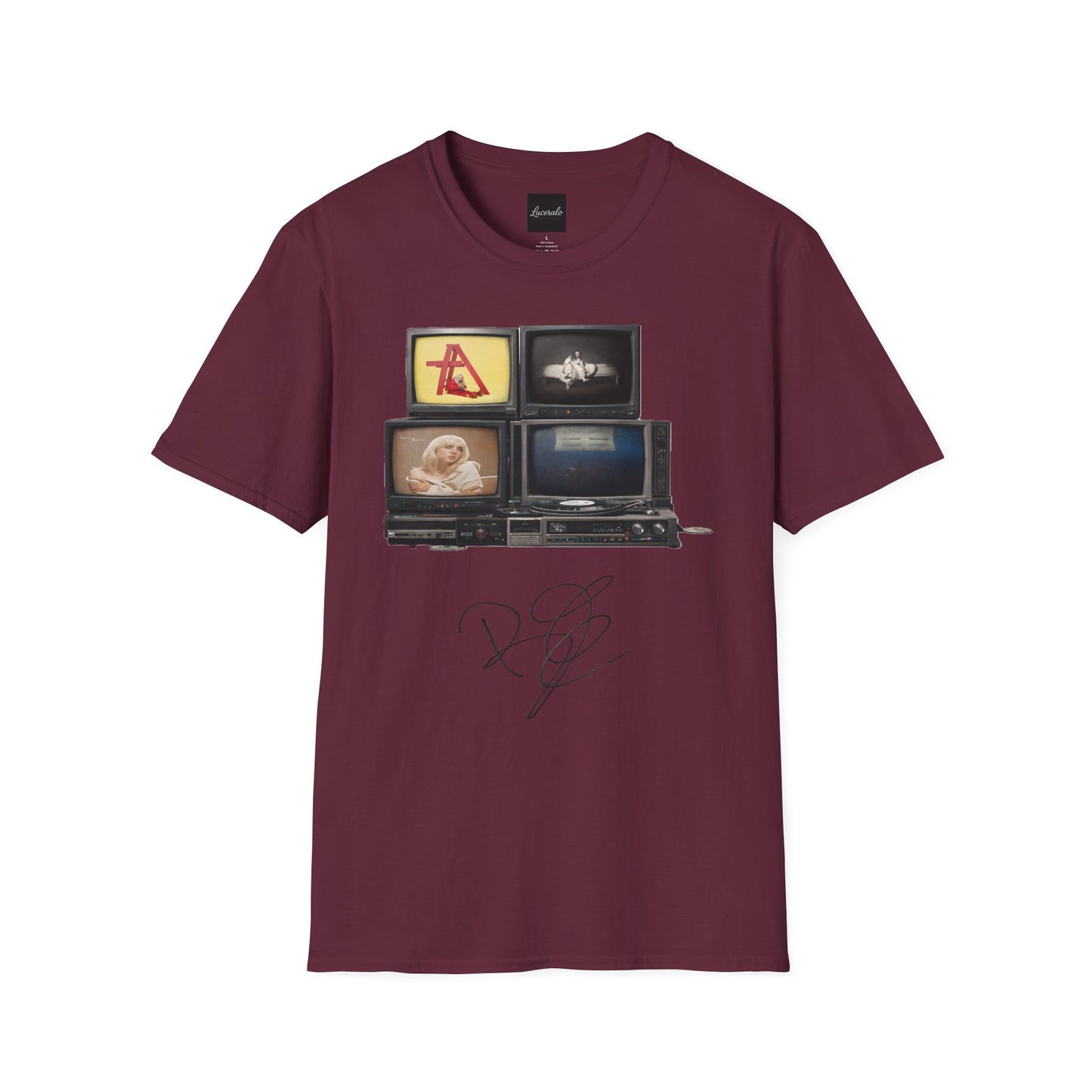 Alt Pop Retro TV Stack Collage T-Shirt