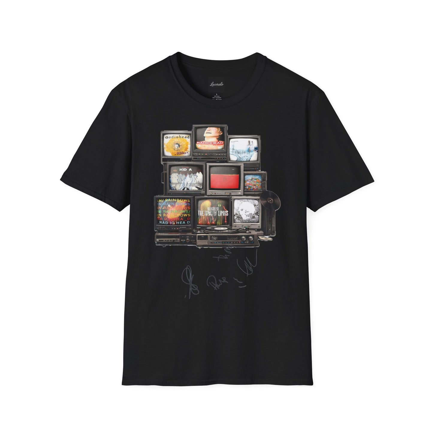 Radiohead Retro TV Stack Collage T-Shirt