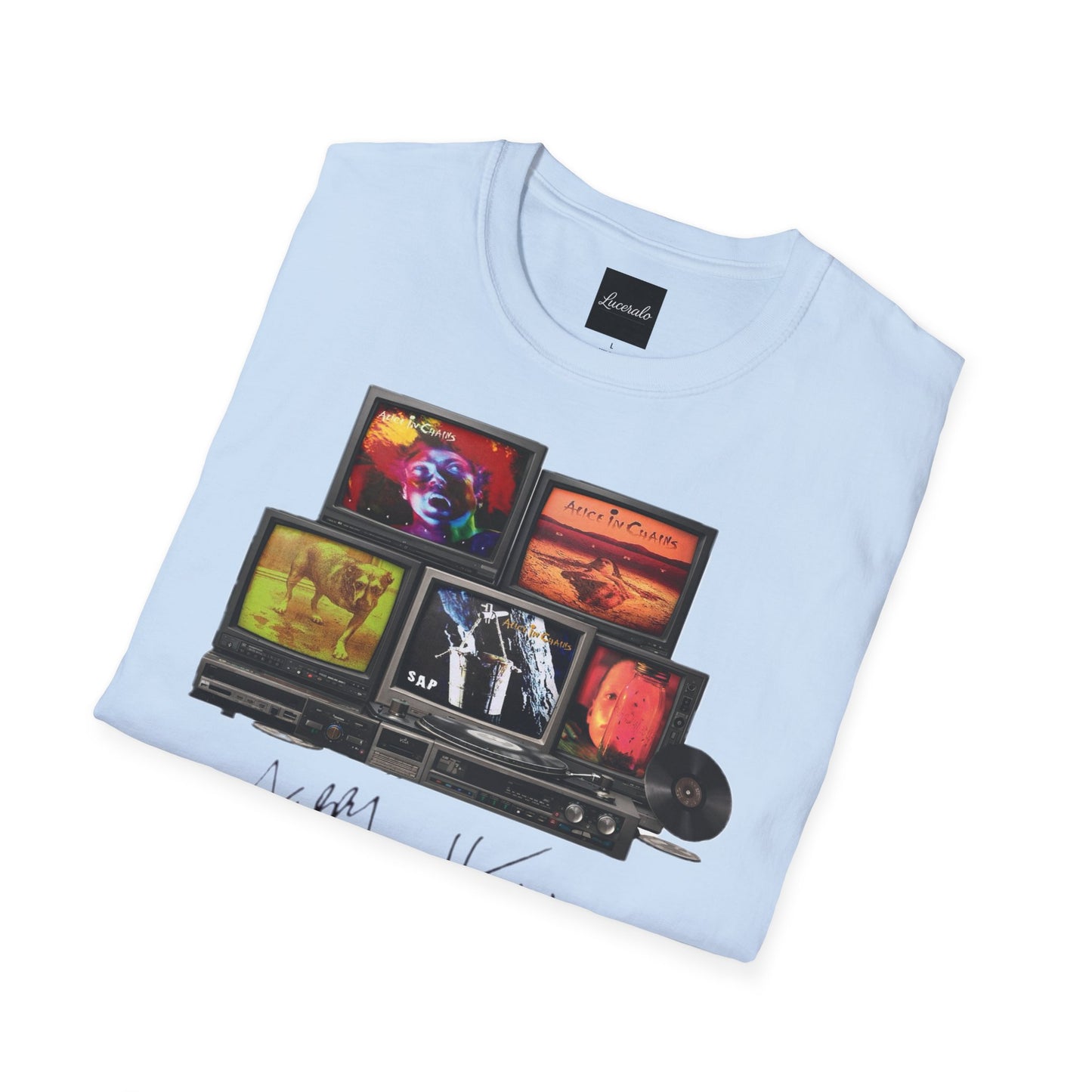 Alice in Chains Retro TV Stack Collage T-Shirt