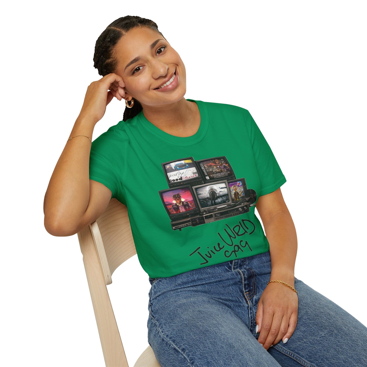 Juice Wrld Retro TV Stack Collage T-Shirt
