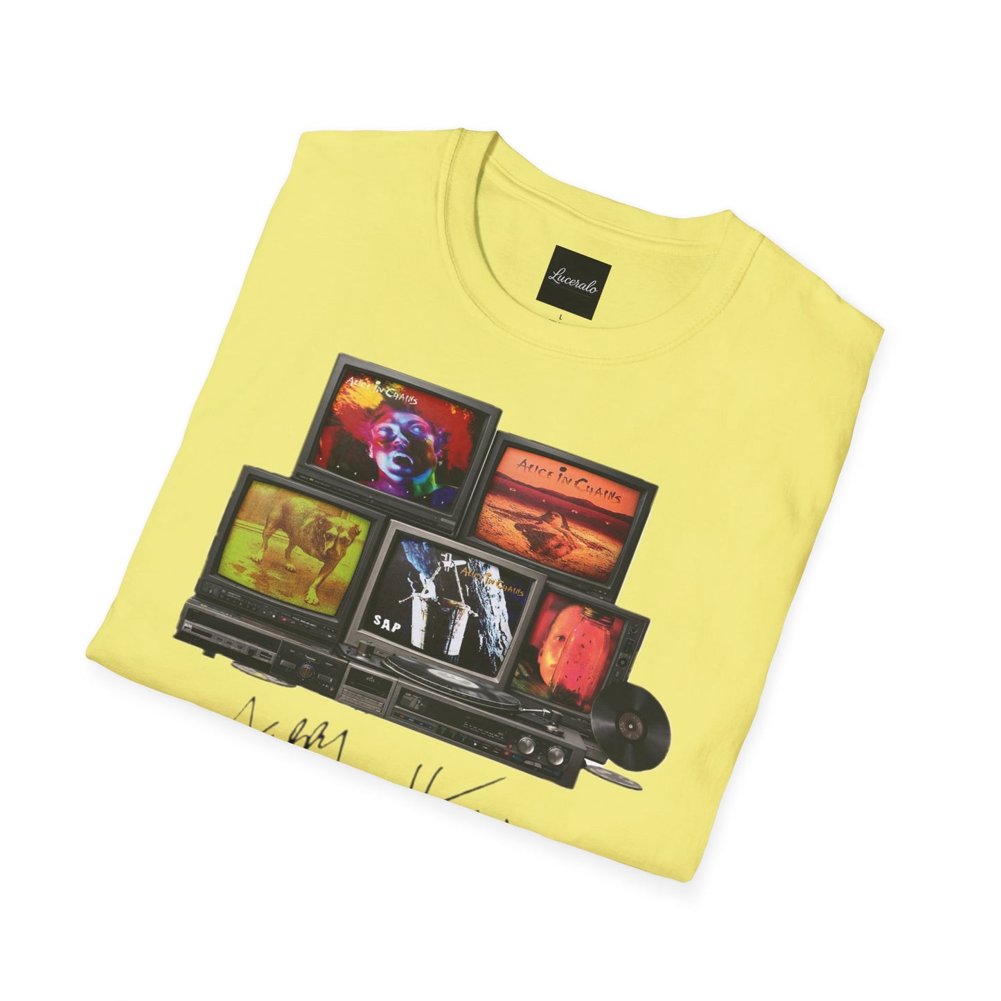 Alice in Chains Retro TV Stack Collage T-Shirt