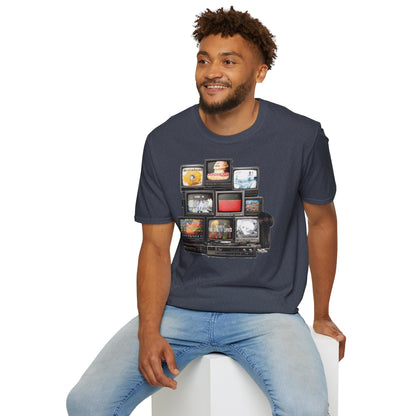 Radiohead Retro TV Stack Collage T-Shirt