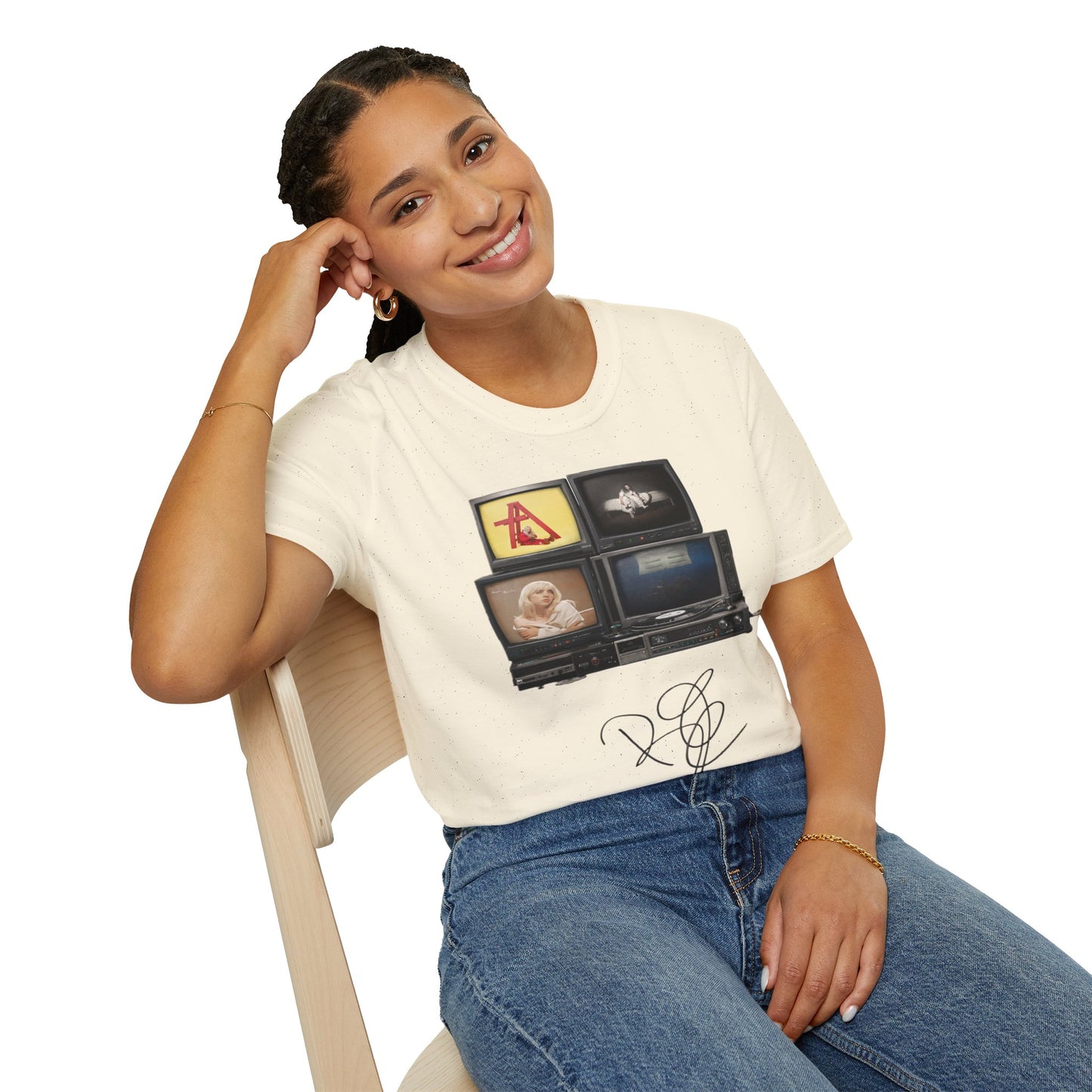 Alt Pop Retro TV Stack Collage T-Shirt