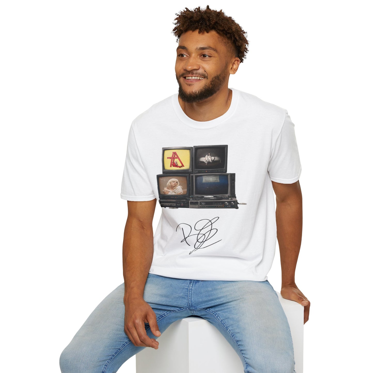 Alt Pop Retro TV Stack Collage T-Shirt