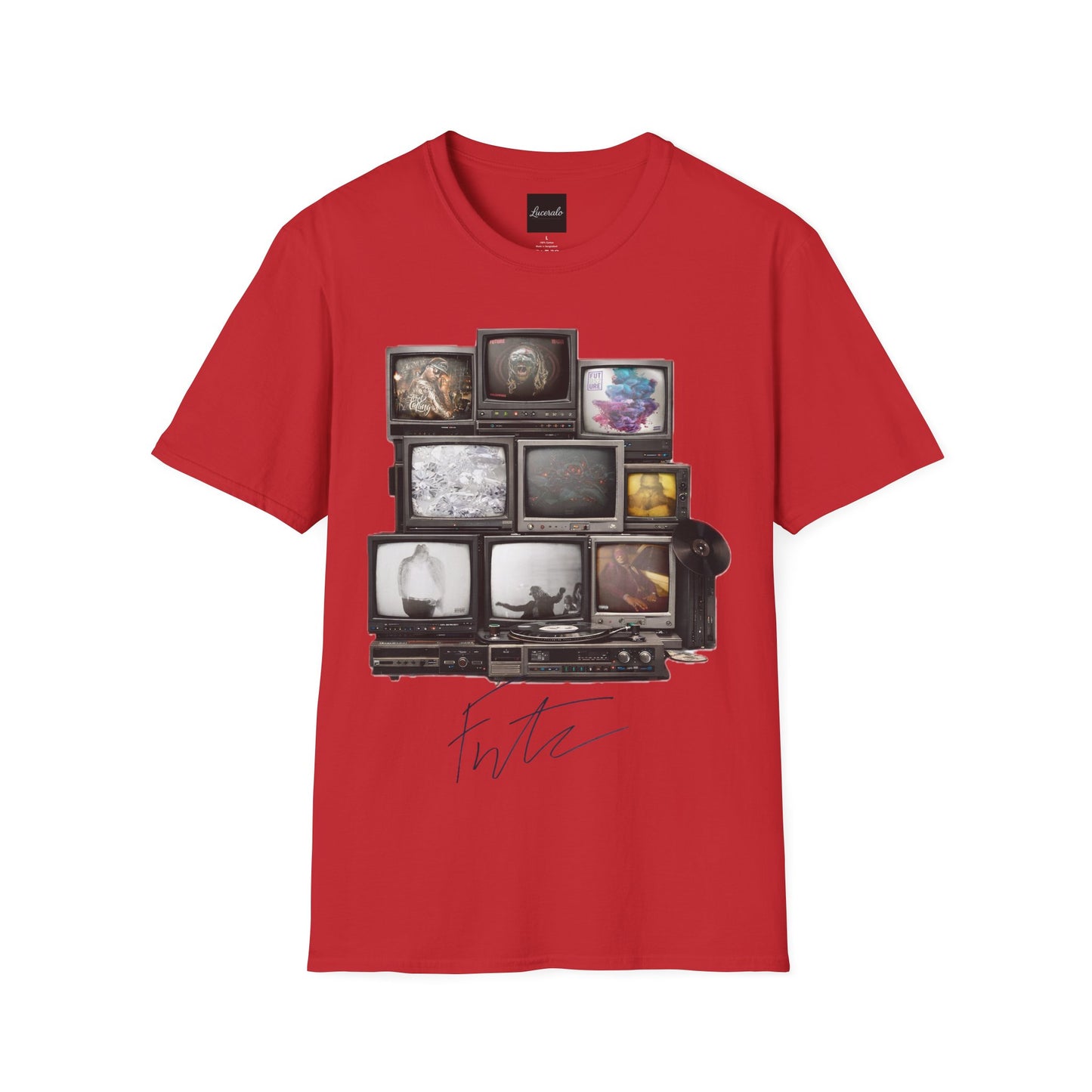 Future Retro TV Stack Collage T-Shirt