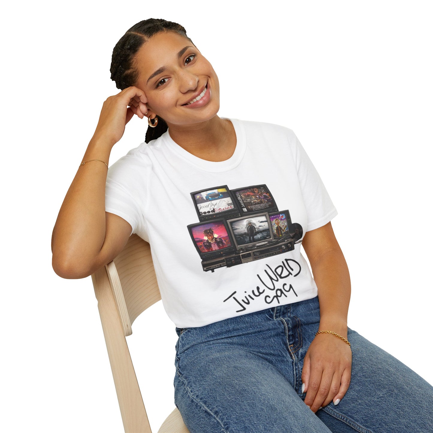 Juice Wrld Retro TV Stack Collage T-Shirt