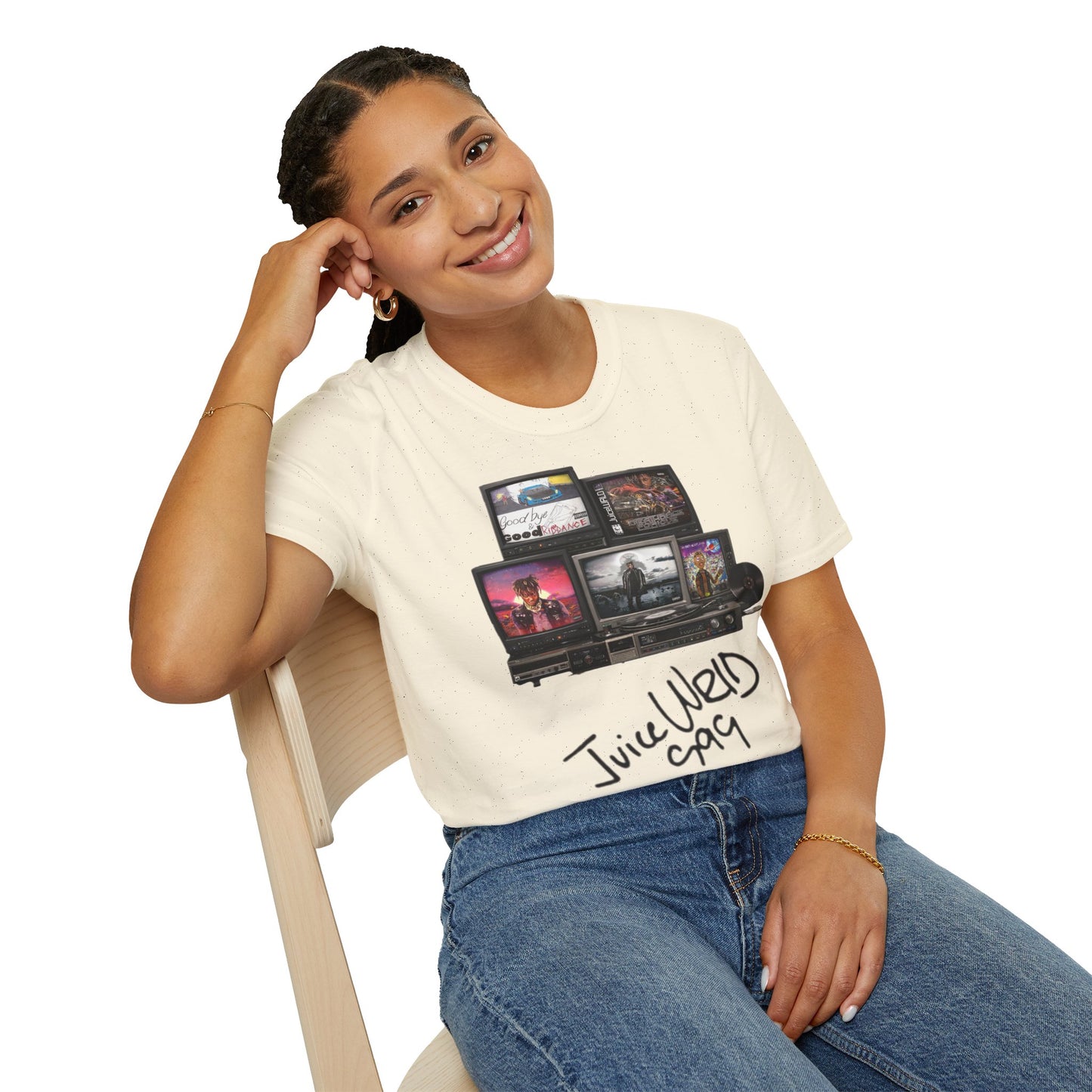 Juice Wrld Retro TV Stack Collage T-Shirt