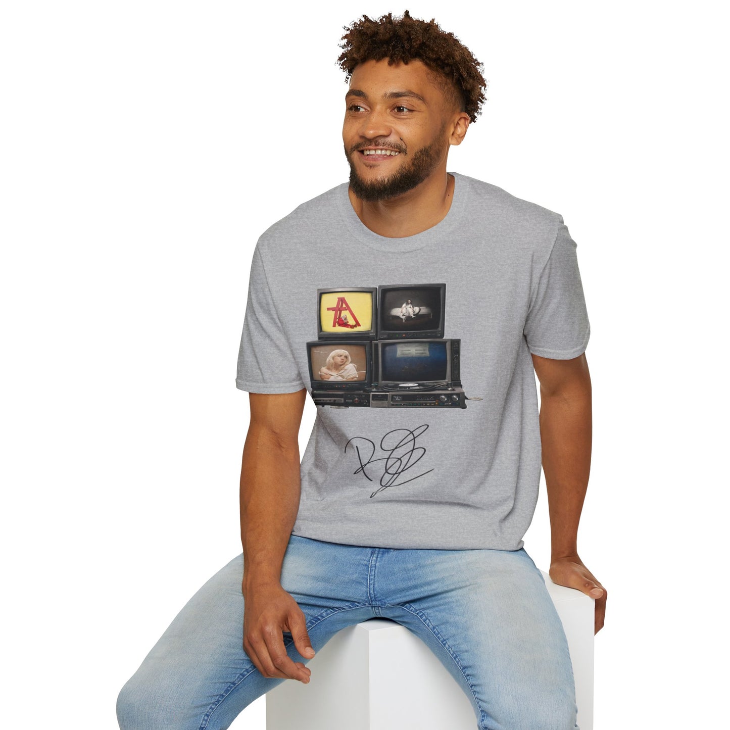 Alt Pop Retro TV Stack Collage T-Shirt