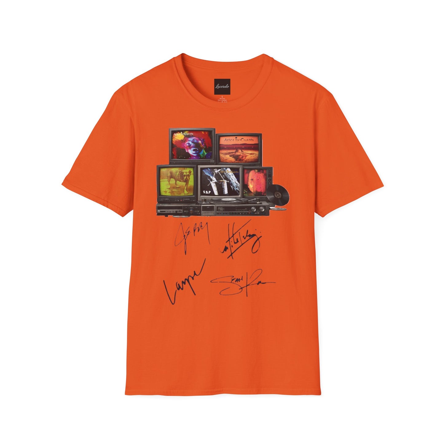 Alice in Chains Retro TV Stack Collage T-Shirt