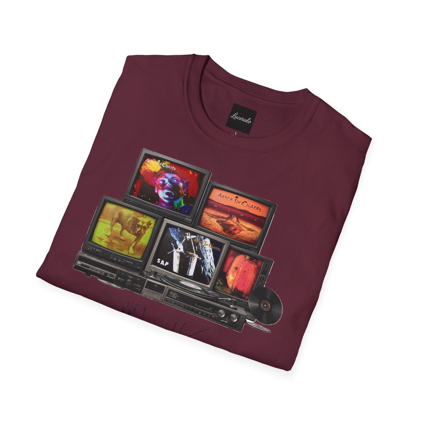 Alice in Chains Retro TV Stack Collage T-Shirt