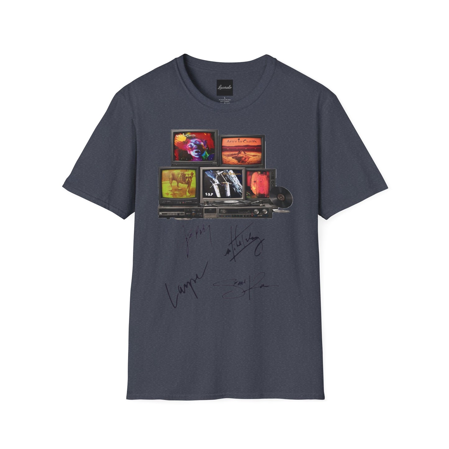Alice in Chains Retro TV Stack Collage T-Shirt