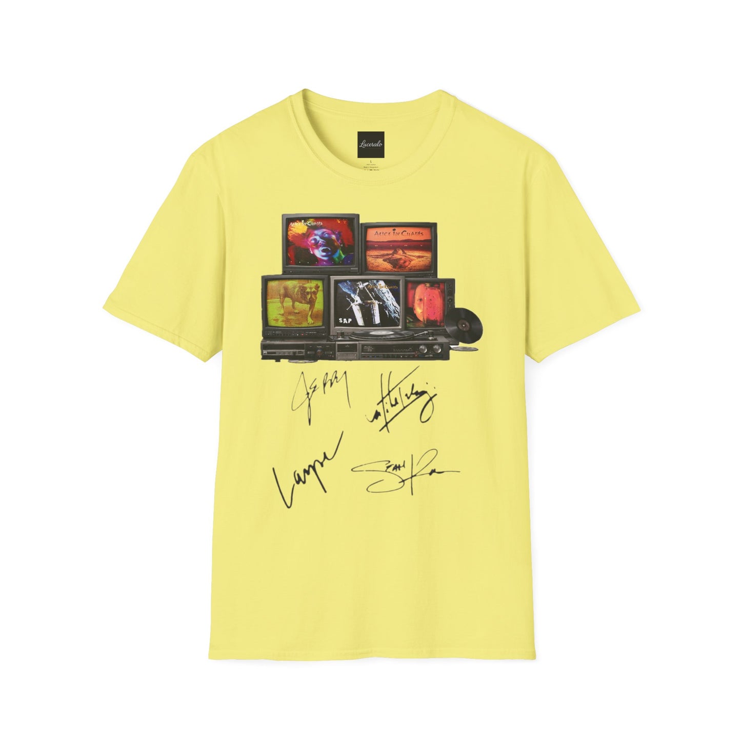Alice in Chains Retro TV Stack Collage T-Shirt