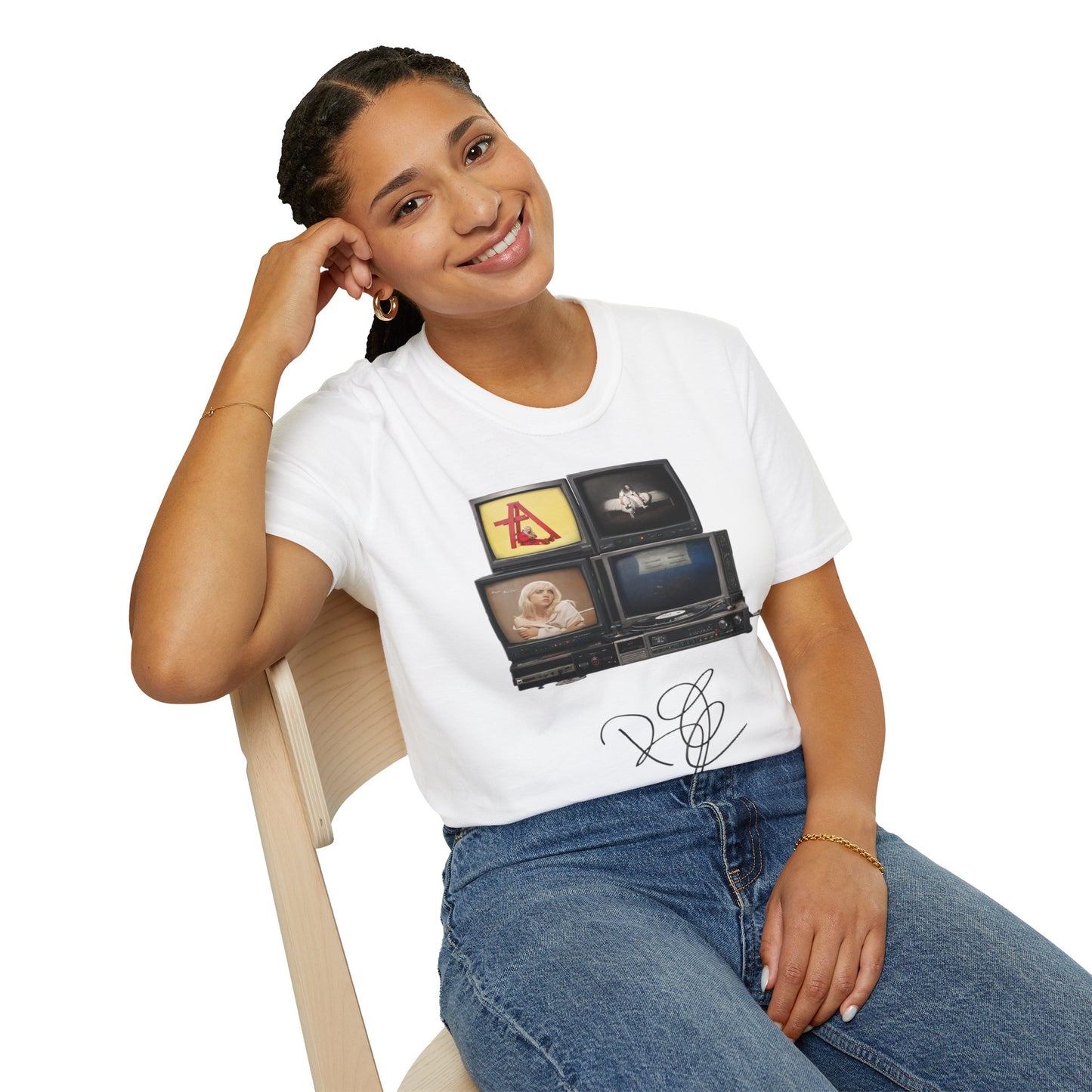 Alt Pop Retro TV Stack Collage T-Shirt