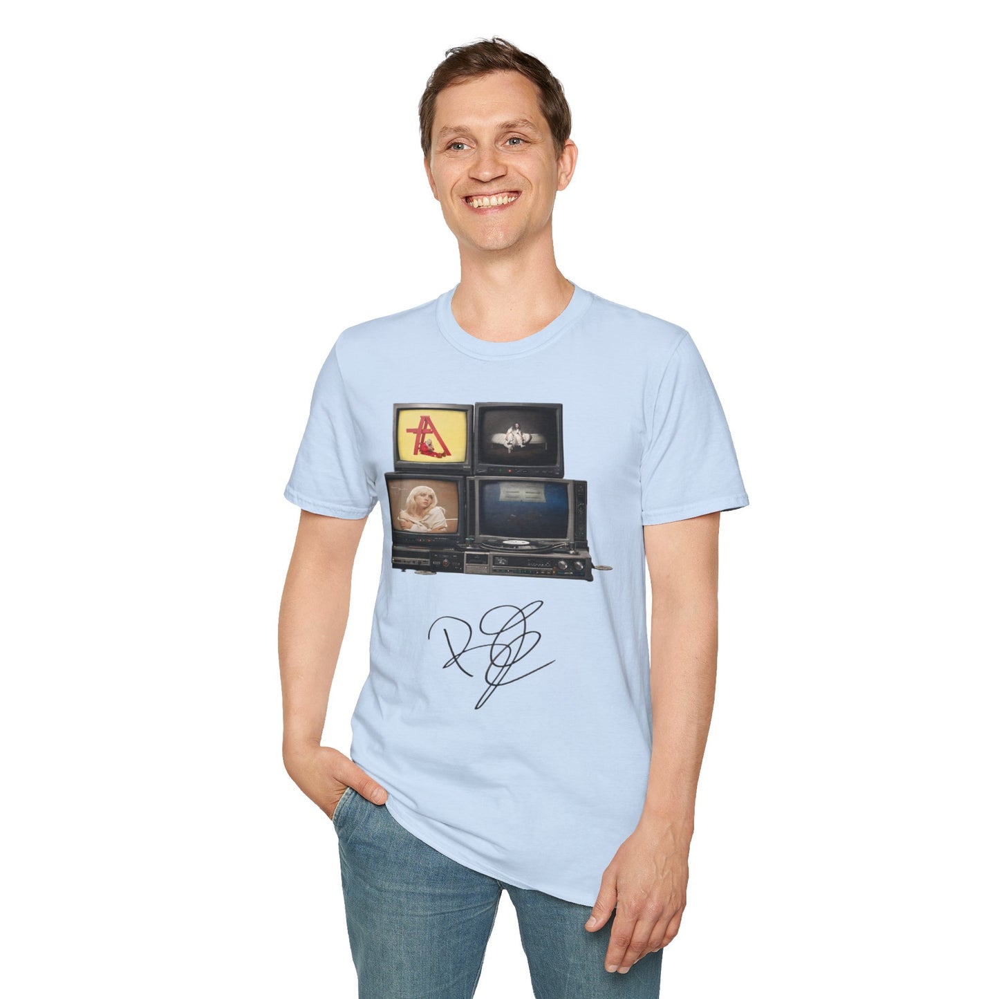 Alt Pop Retro TV Stack Collage T-Shirt