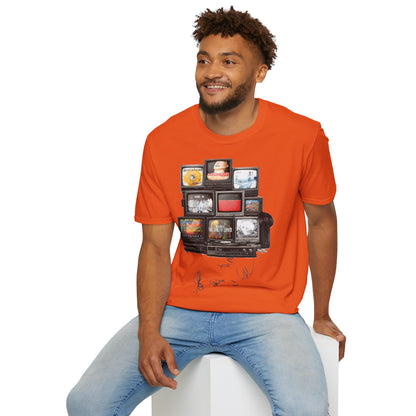 Radiohead Retro TV Stack Collage T-Shirt