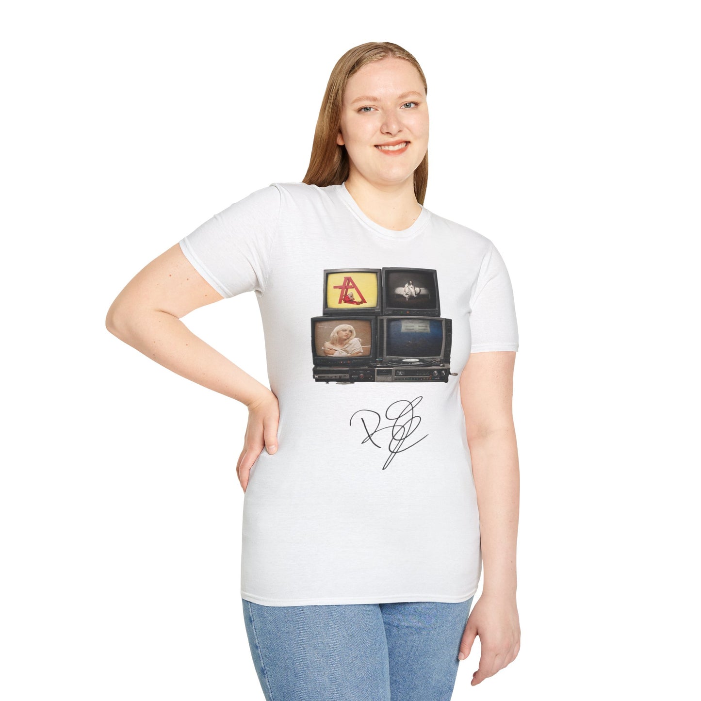 Alt Pop Retro TV Stack Collage T-Shirt