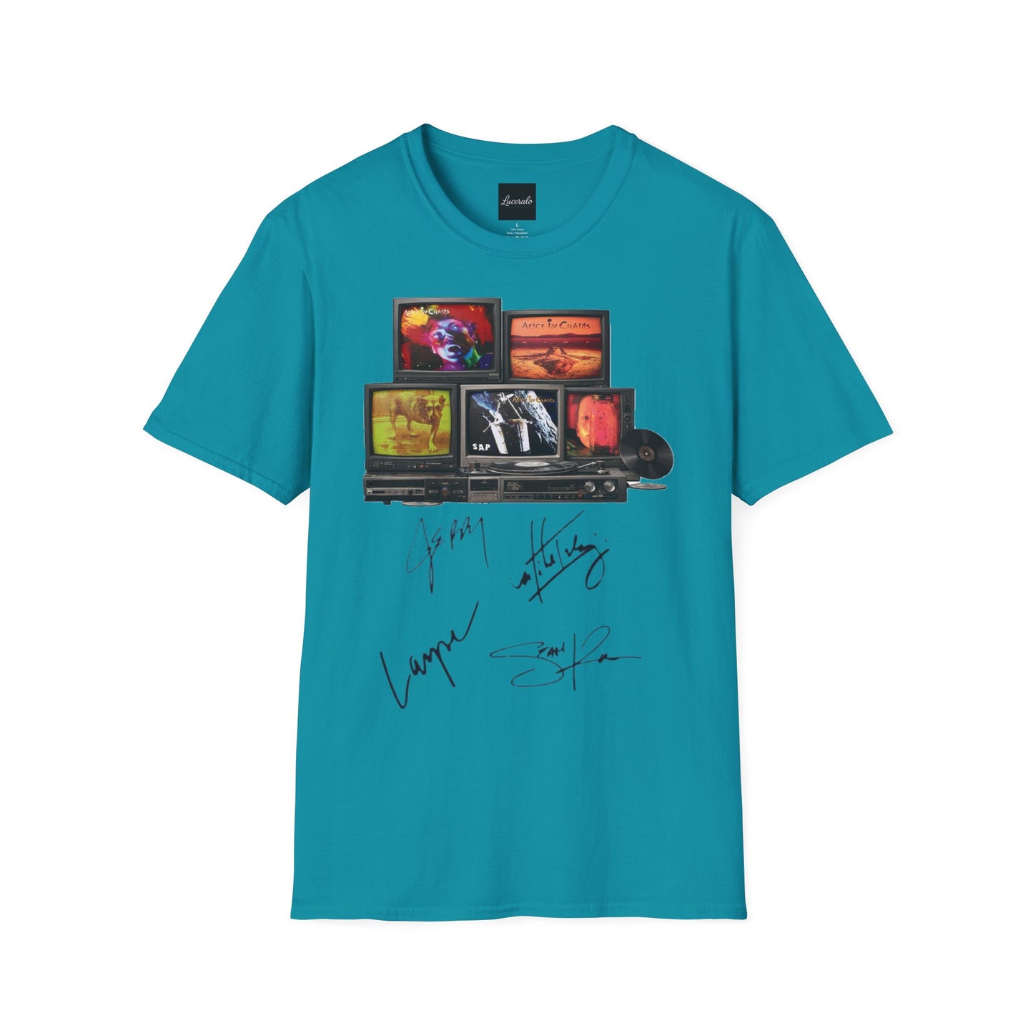 Alice in Chains Retro TV Stack Collage T-Shirt