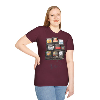 Radiohead Retro TV Stack Collage T-Shirt