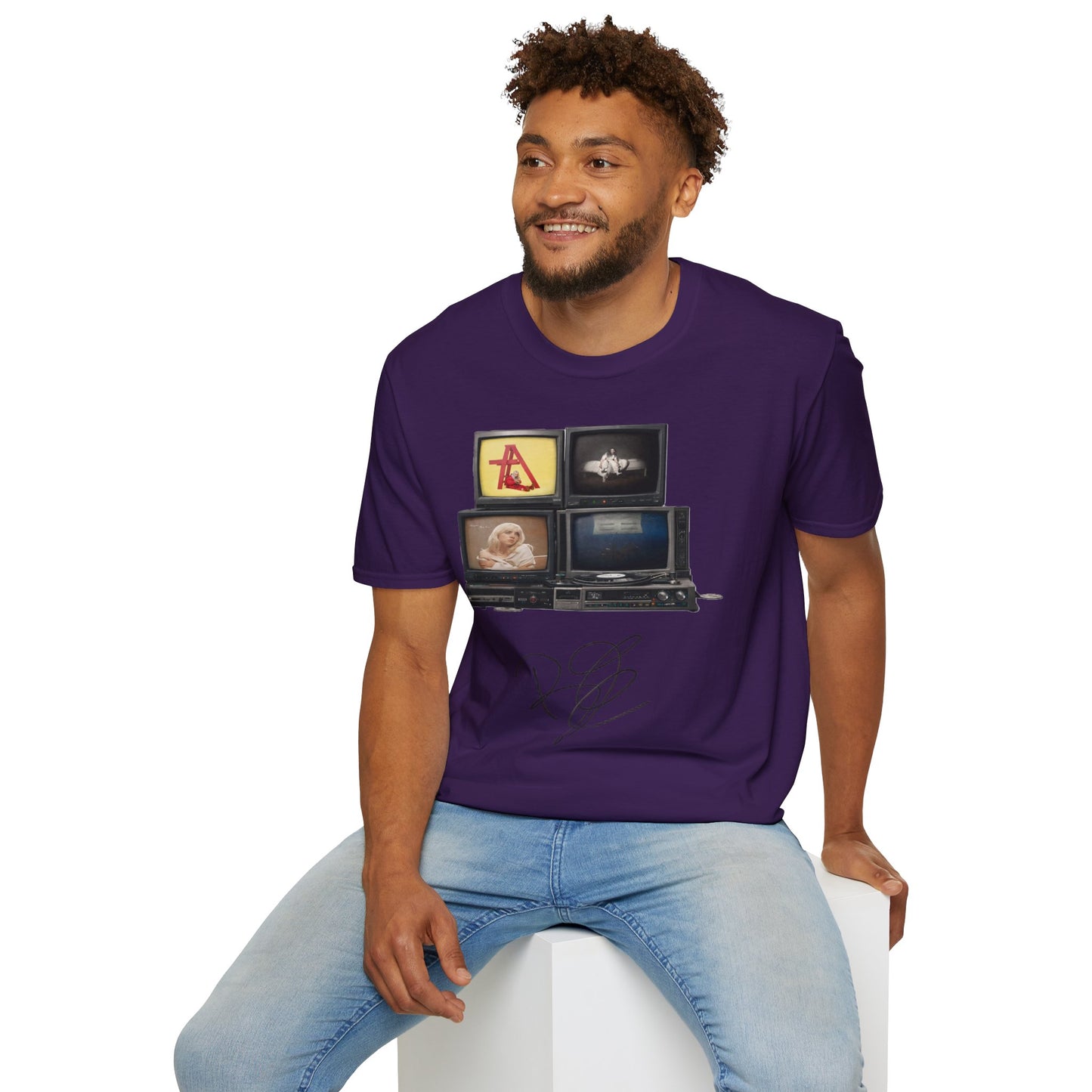 Alt Pop Retro TV Stack Collage T-Shirt