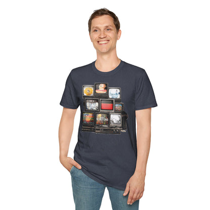 Radiohead Retro TV Stack Collage T-Shirt