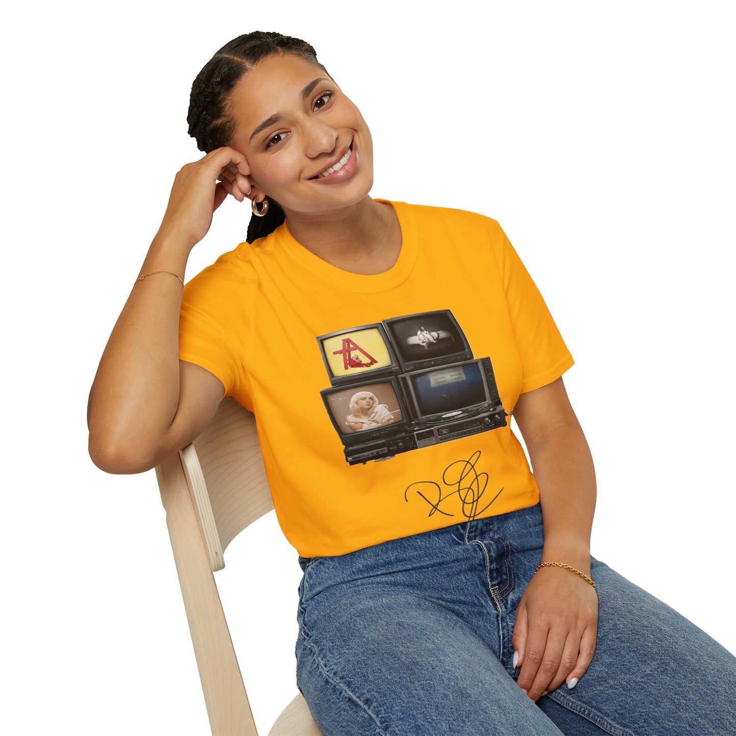 Alt Pop Retro TV Stack Collage T-Shirt