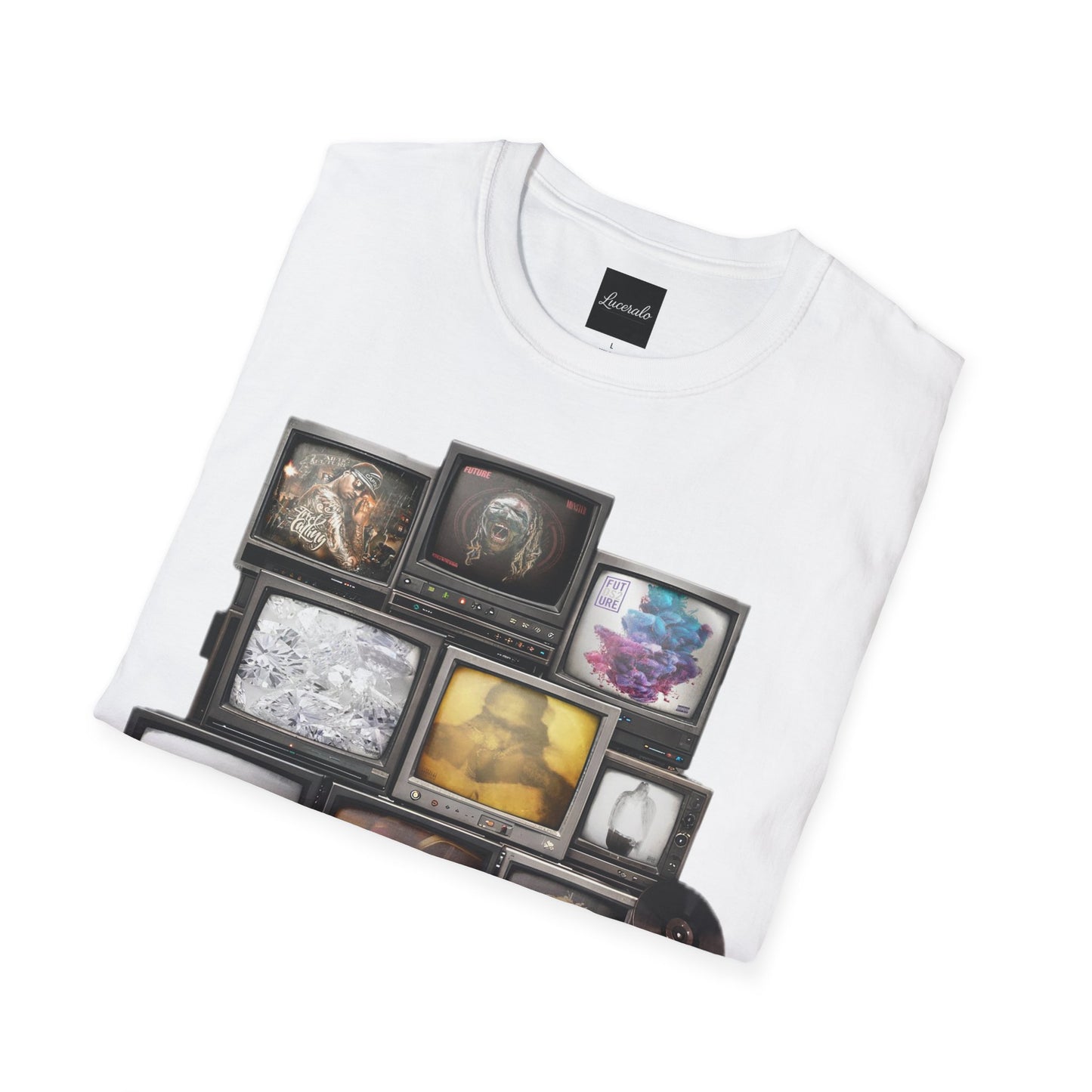 Future Retro TV Stack Collage T-Shirt