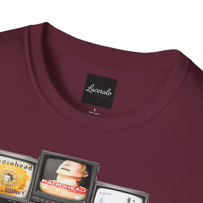Radiohead Retro TV Stack Collage T-Shirt