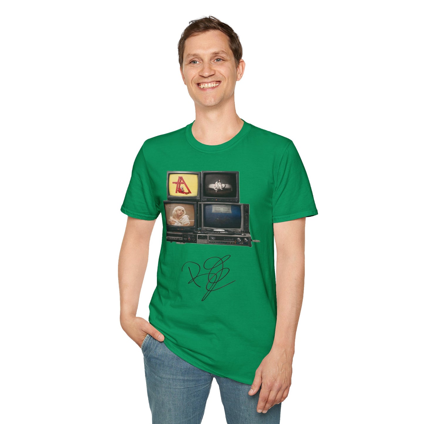 Alt Pop Retro TV Stack Collage T-Shirt