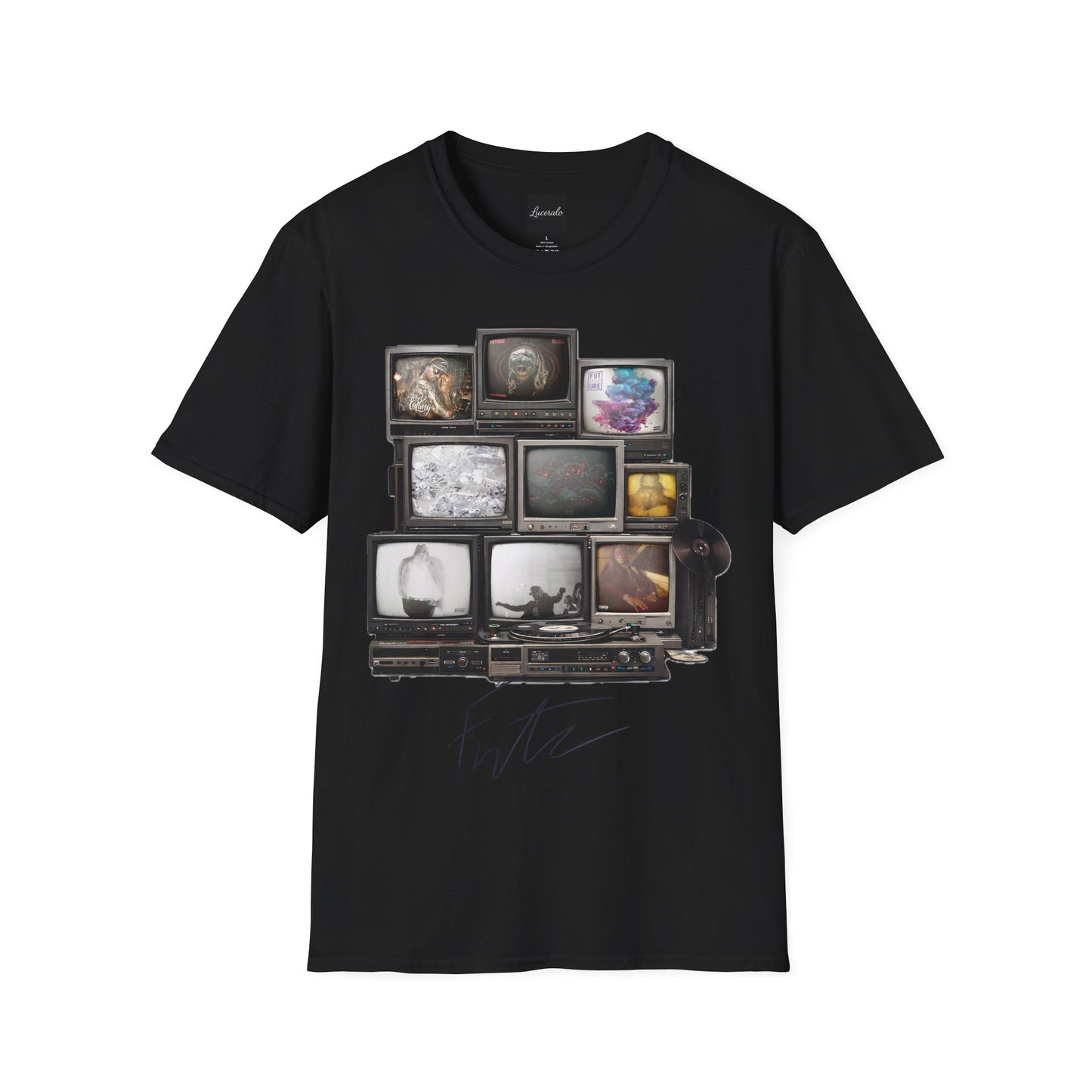 Future Retro TV Stack Collage T-Shirt