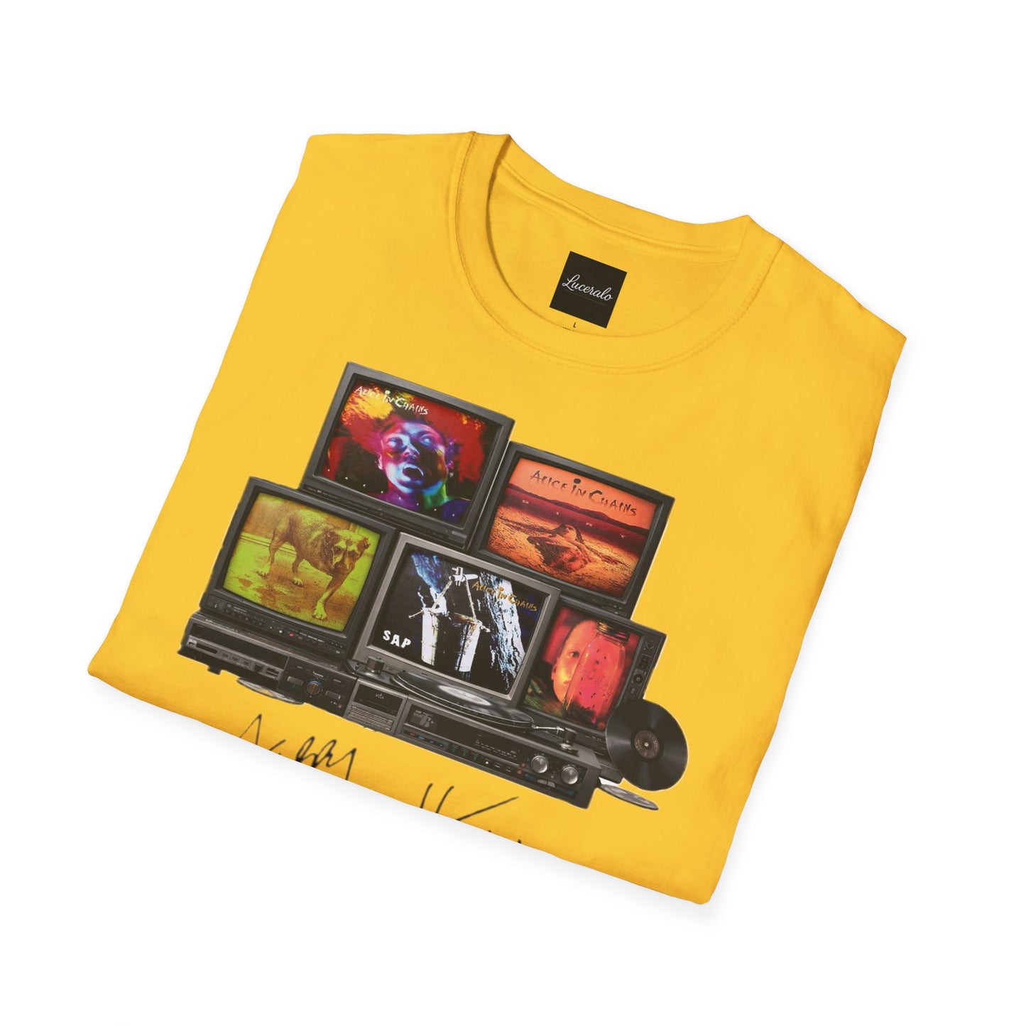 Alice in Chains Retro TV Stack Collage T-Shirt