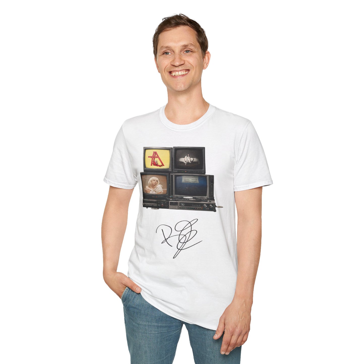 Alt Pop Retro TV Stack Collage T-Shirt