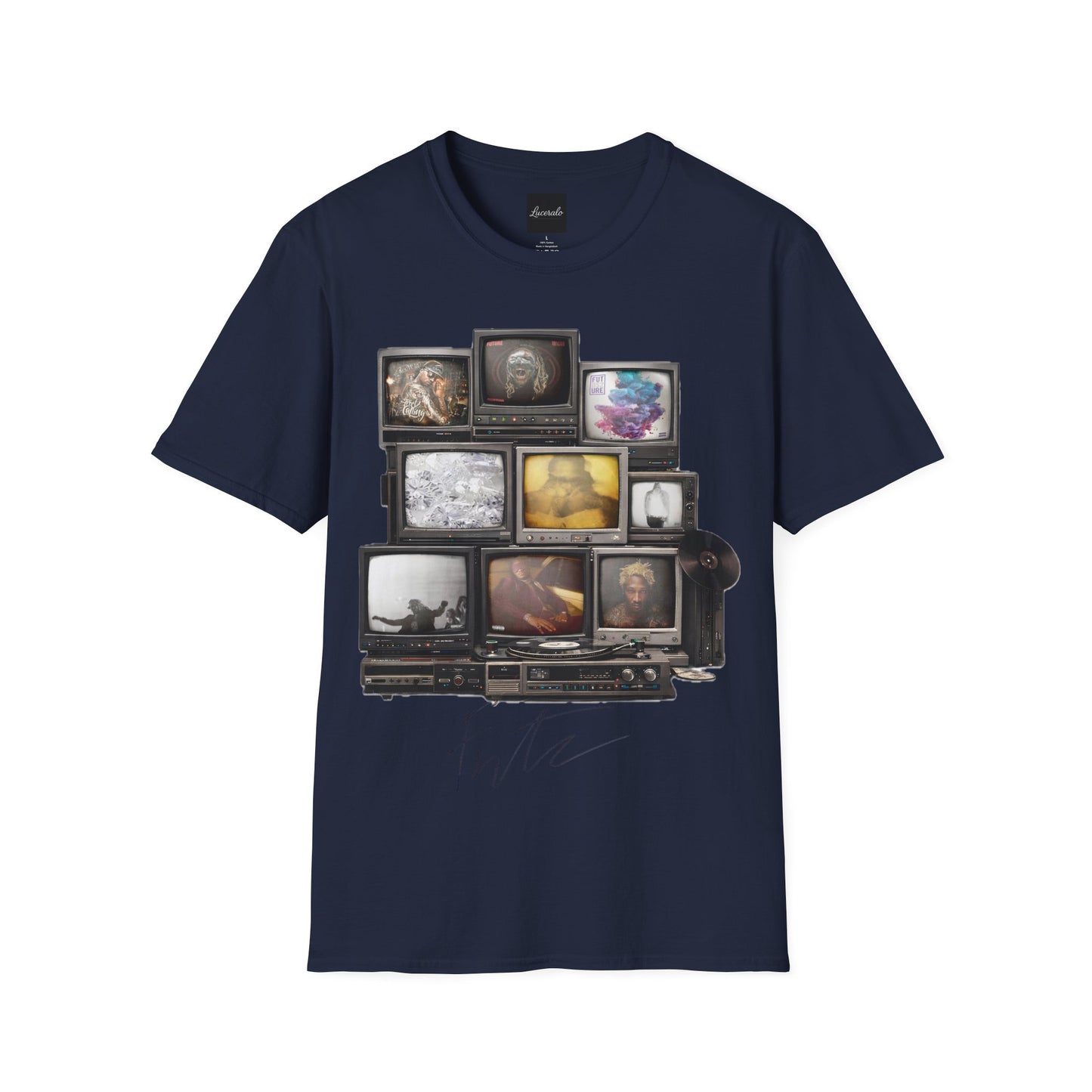 Future Retro TV Stack Collage T-Shirt