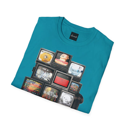 Radiohead Retro TV Stack Collage T-Shirt