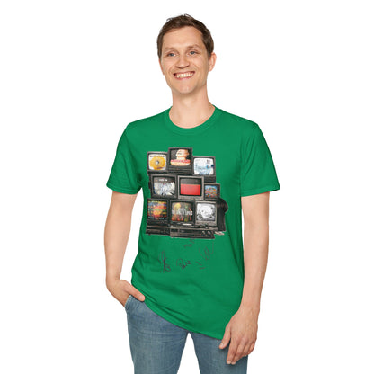 Radiohead Retro TV Stack Collage T-Shirt