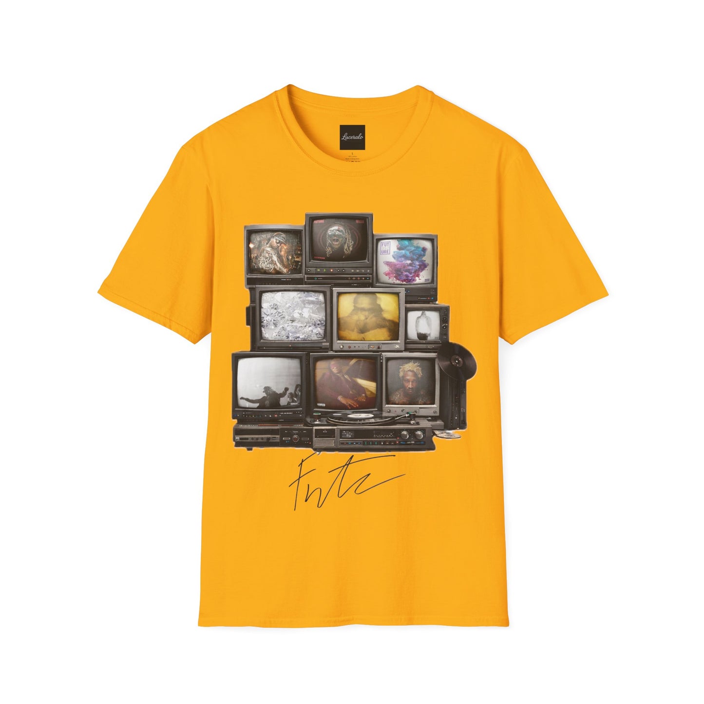 Future Retro TV Stack Collage T-Shirt